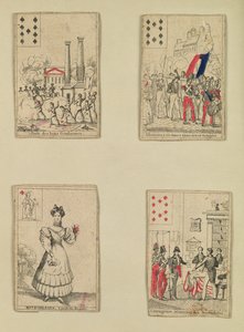 Cuatro cartas conmemorativas de los héroes de julio de 1830, 1831 de French School